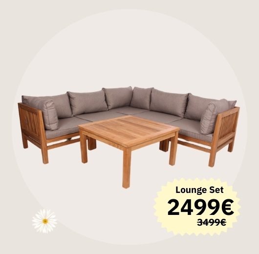 Conjunto de Salón Hampton en Teca | Diseño Exclusivo | Cojines Cómodos
